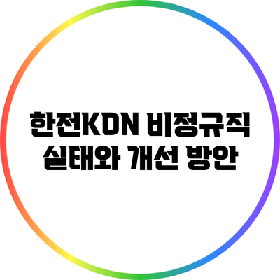한전KDN 비정규직 실태와 개선 방안