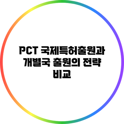 PCT 국제특허출원과 개별국 출원의 전략 비교