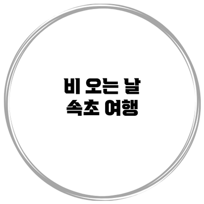 비 오는 날 속초 여행