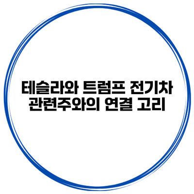 테슬라와 트럼프 전기차 관련주와의 연결 고리