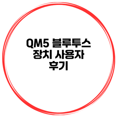 QM5 블루투스 장치 사용자 후기