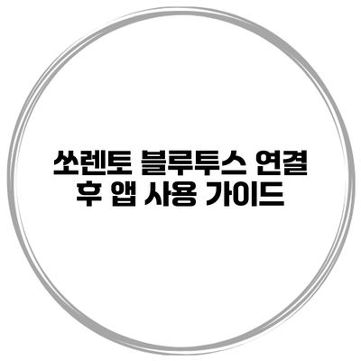 쏘렌토 블루투스 연결 후 앱 사용 가이드